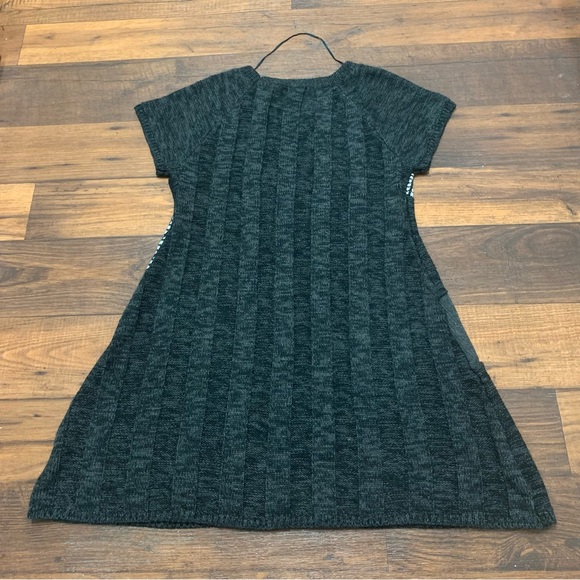 Style & Co Gray Block Knit Sweater Dress Women’s Sz PS Short Sleeve Scoop Neck - Picture 2 of 6